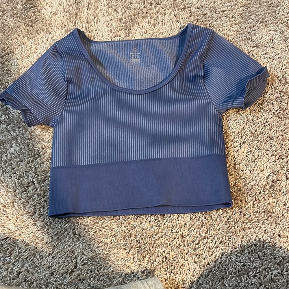 Aerie cropped blue shirt